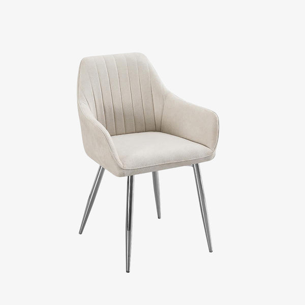 Essence Classy Dining Chair (Set of 2) - Beige/ Chrome | Classic, Comfortable & Built to Last