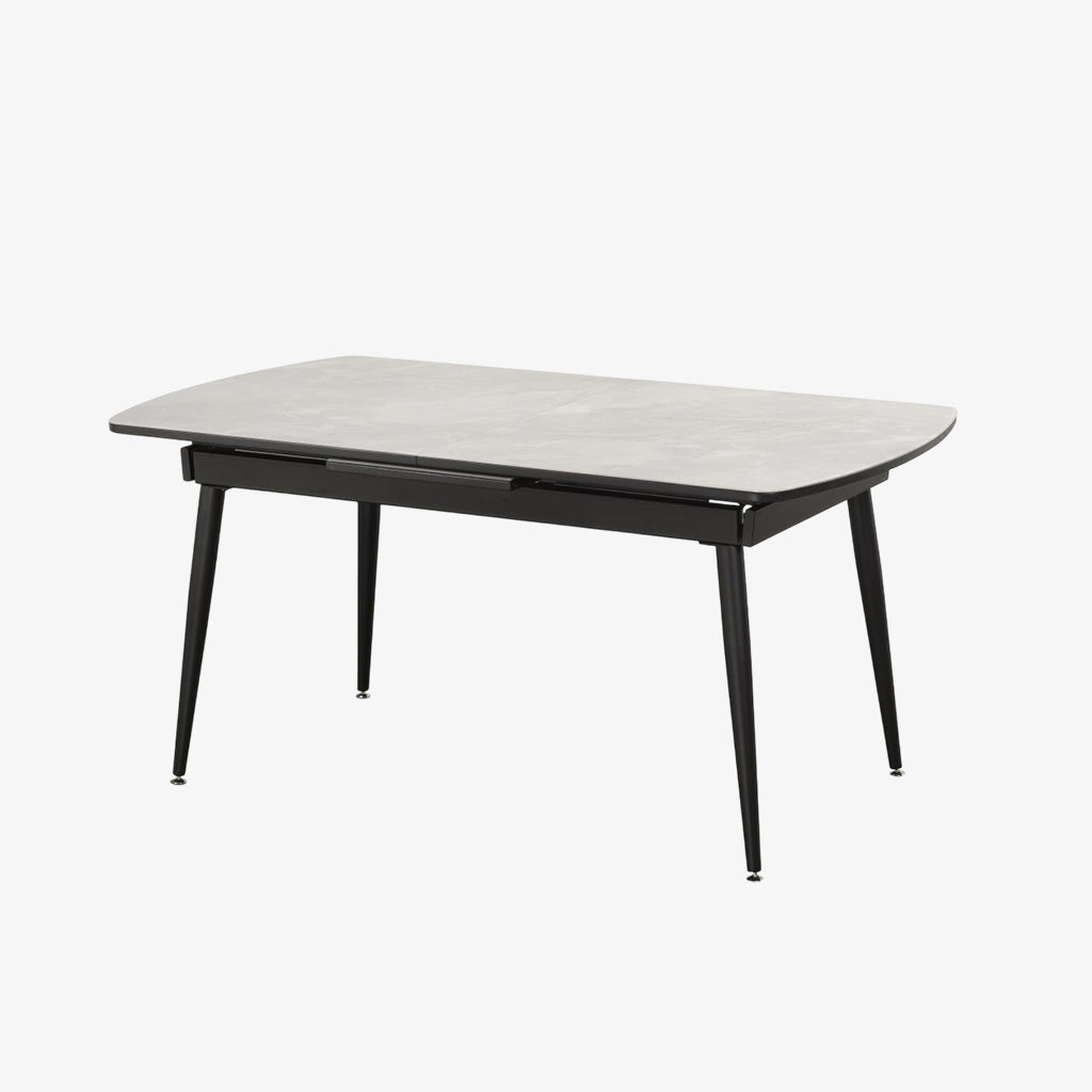 Haven Dining Table With Canvas Top - White/ Black | Timeless, Sleek, Extendable & Built to Last