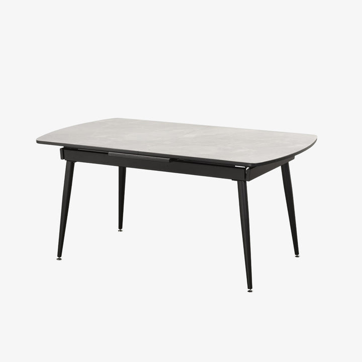 Haven Dining Table With Canvas Top - White/ Black | Timeless, Sleek, Extendable & Built to Last
