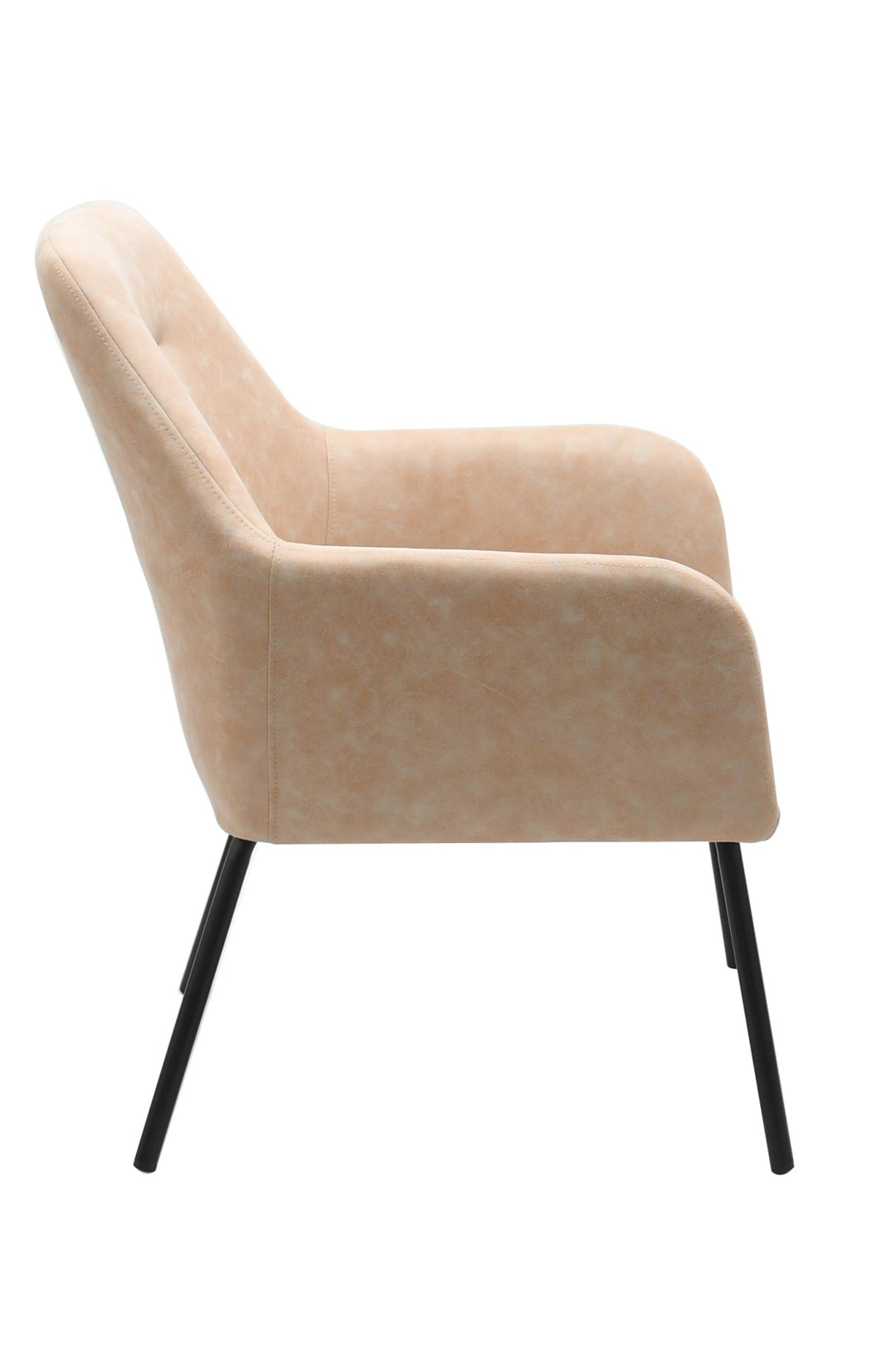 Berlin Fabric Upholstered Dining Chair With Metal Frame - Beige