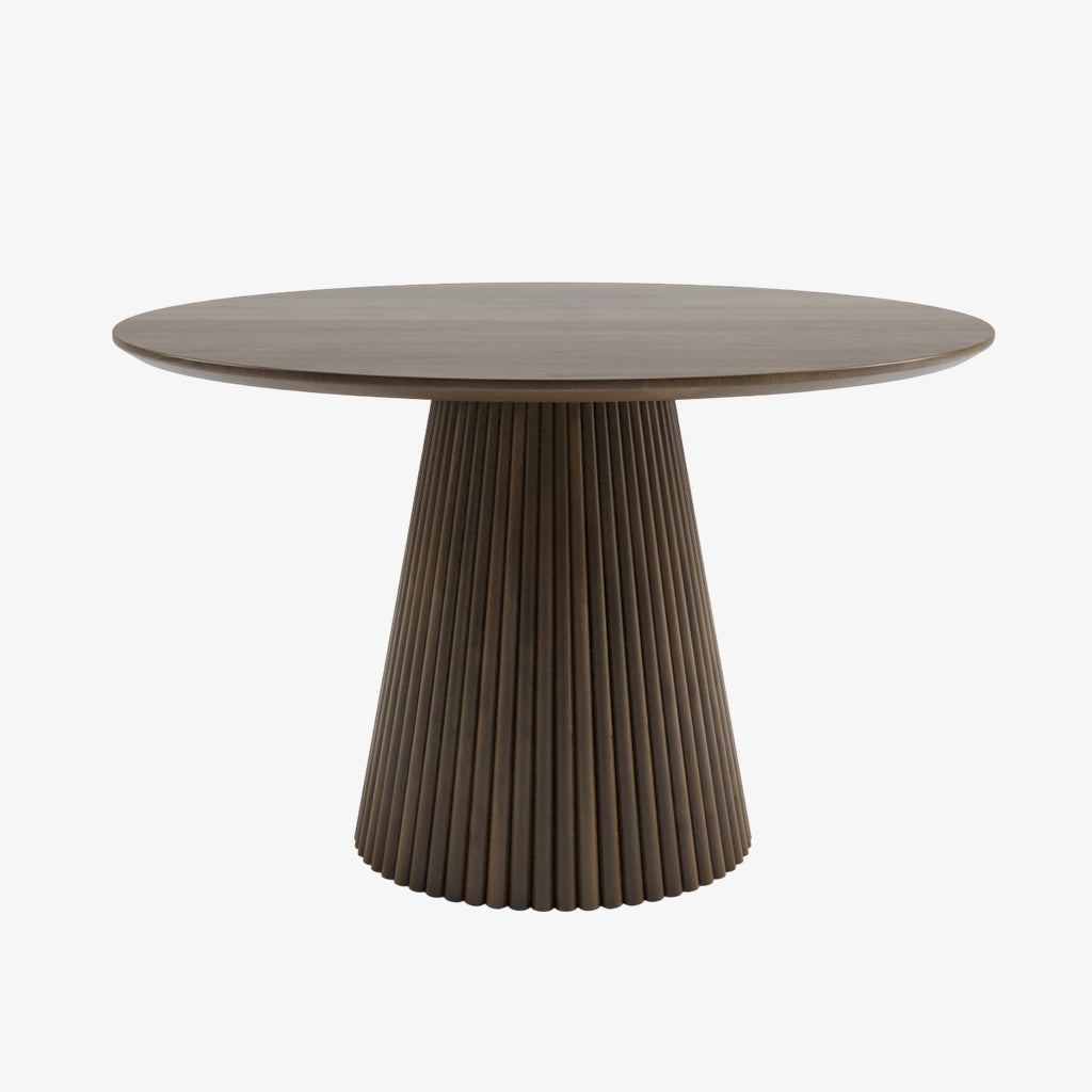 Driftwood Modern Dining Table Set For 4 With Fabric Upholstered Chairs - White Wash/ Walnut | Stylish, Durable & Comfortable