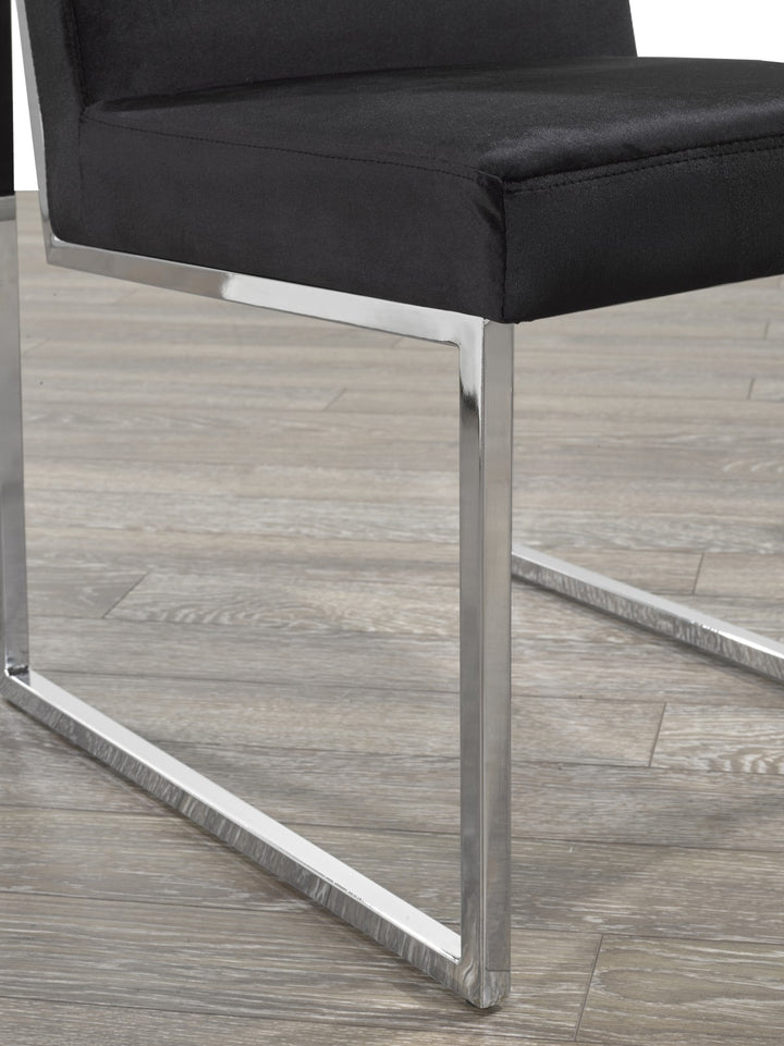 Daptor Fabric Upholstered Dining Chair With Metal Frame (Set of 2) - Black