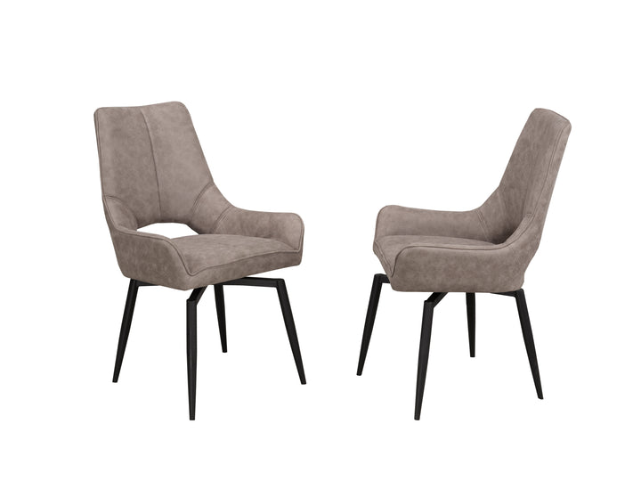 Melbourne Fabric Upholstered Dining Chair With Swivel Base (Set of 2) - Grey