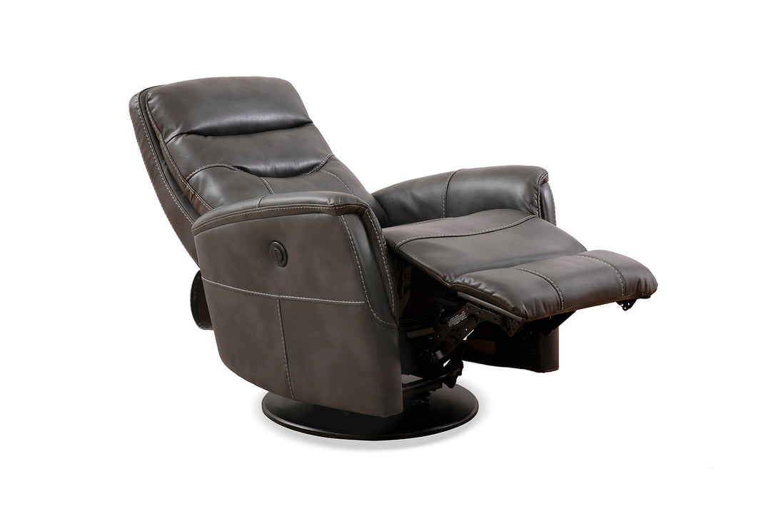 Nivello Power Recliner Chair with Swivel &amp; Glider Function, Zero Wallhugger Design, Soft Grey PU &amp; High-Density Foam Comfort