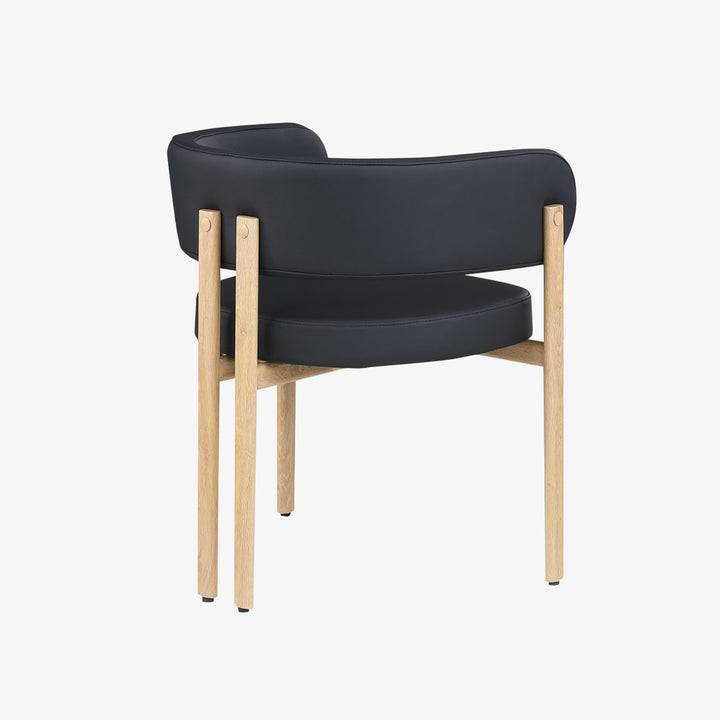 Bay Metallic Dining Chair (Set of 2) - Black/ Oak | Modern, Luxurious & Durable