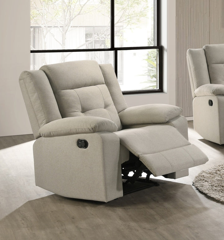 Malware Manual Recliner Chair in Fabric Upholstery - Beige