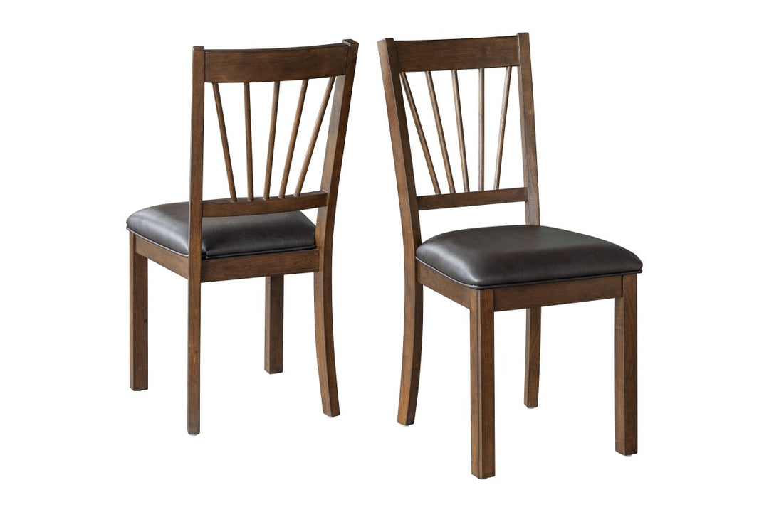 Steven 7-Piece Wooden Dining Table Set With PU Upholstered Chairs - Espresso
