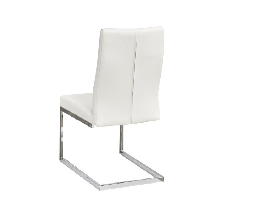 Wiska Leatherette Dining Chair With Metal Frame (Set of 2) - White