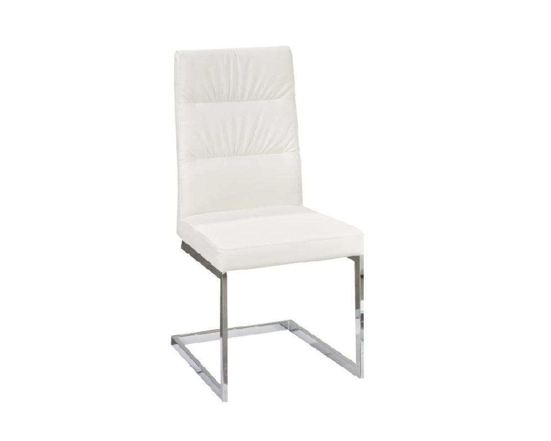 Wiska Leatherette Dining Chair With Metal Frame (Set of 2) - White