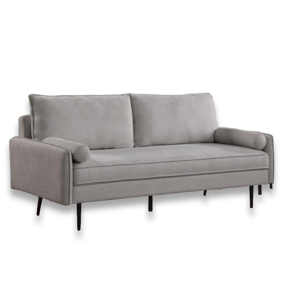 Rilly 3-Seater Fabric Upholstered Stationary Couch - Grey