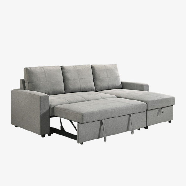 Canyon Fabric Upholstered Sectional Sofa Bed - Grey | Timeless, Durable, Reversible, Comfortable & Built to Last