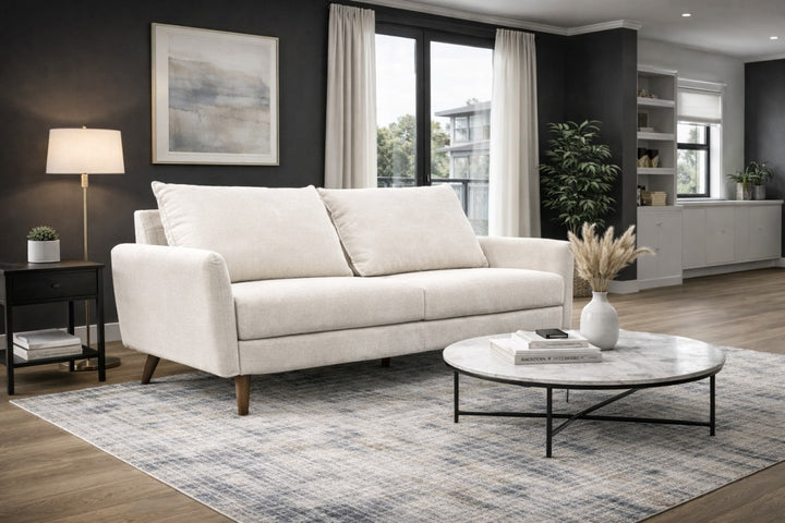 Banton 3-Seater Stationary Sofa In Fabric Upholstery - Beige