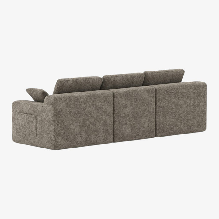 Birch Fabric Upholstered Sectional Sofa - Brown | Simplistic, Stylish, Comfortable, Reversible & Built to Last