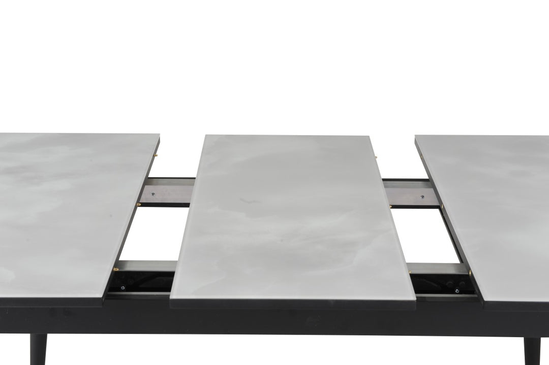 Haven Dining Table With Canvas Top - Light Grey/ Black | Timeless, Sleek, Extendable & Built to Last