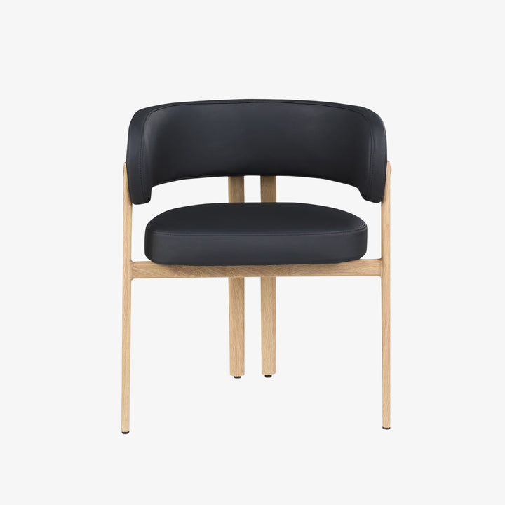 Bay Metallic Dining Chair (Set of 2) - Black/ Oak | Modern, Luxurious & Durable