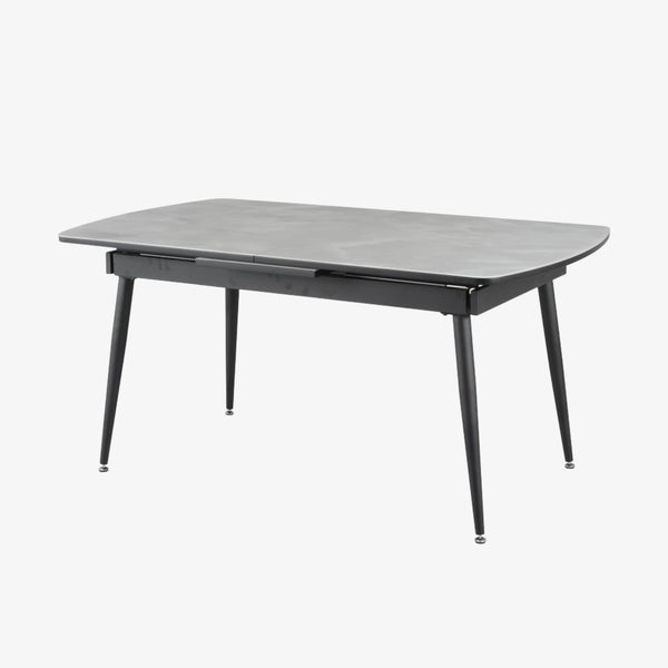 Haven Dining Table With Canvas Top - Light Grey/ Black | Timeless, Sleek, Extendable & Built to Last