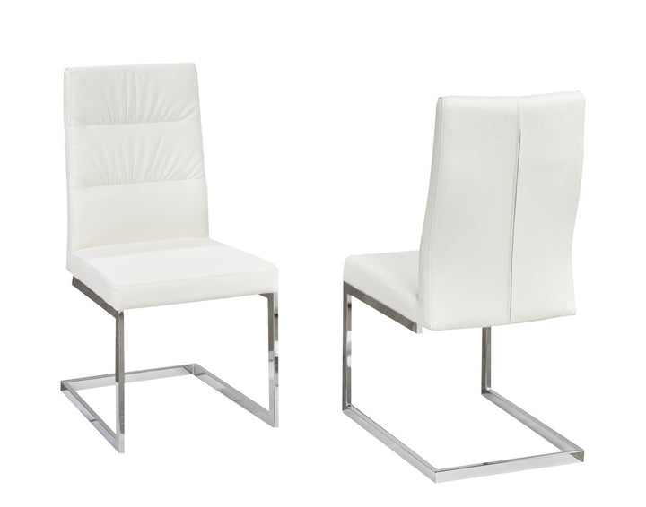 Wiska Leatherette Dining Chair With Metal Frame (Set of 2) - White