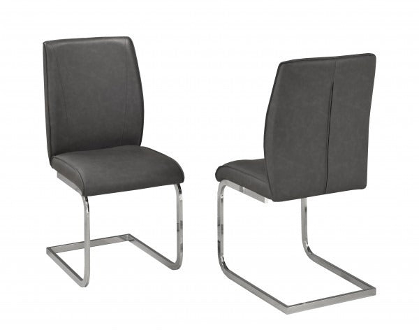Crest Dining Chair Set of 2 – Modern Upholstered Chairs with Chrome Legs and Plush Comfort Seating