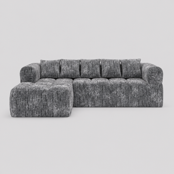 Caldris Modern Compression Sectional Sofa with Pocket Coil & High-Density Foam Cushions