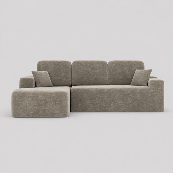 Belliora Modern Compression Sectional Sofa with Pocket Coil Support & Premium Fabric Upholstery