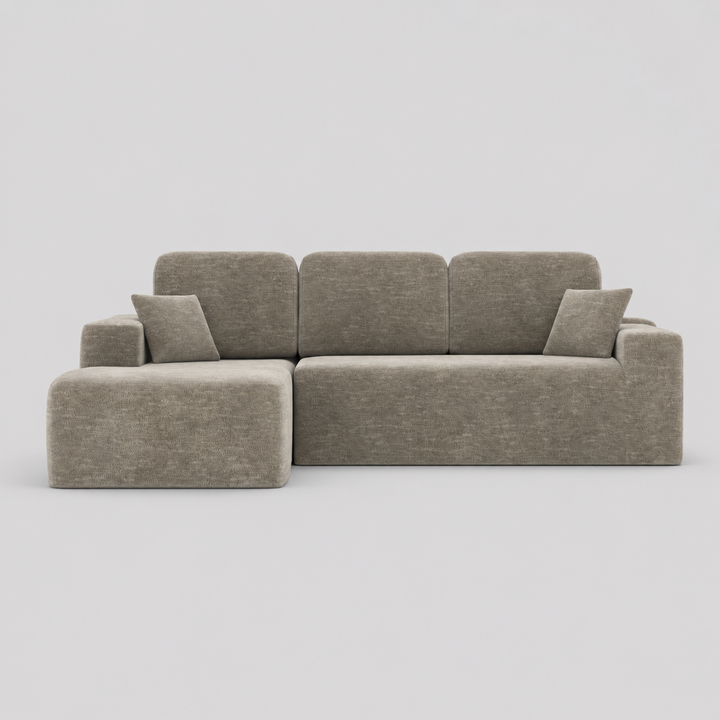 Belliora Modern Compression Sectional Sofa with Pocket Coil Support & Premium Fabric Upholstery
