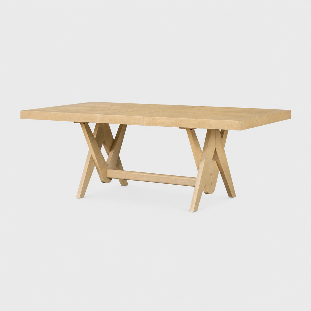 Alberta Modern Luxury Extendable Dining Table – Solid Wood Premium Design Natural Finis