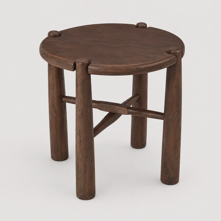 Morvello Mid-Century Modern Solid Mango Wood Accent Table