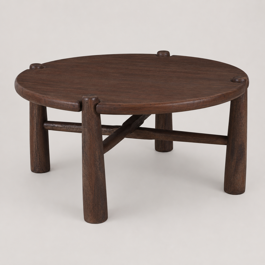 Morvello Mid-Century Modern Solid Mango Wood Coffee Table