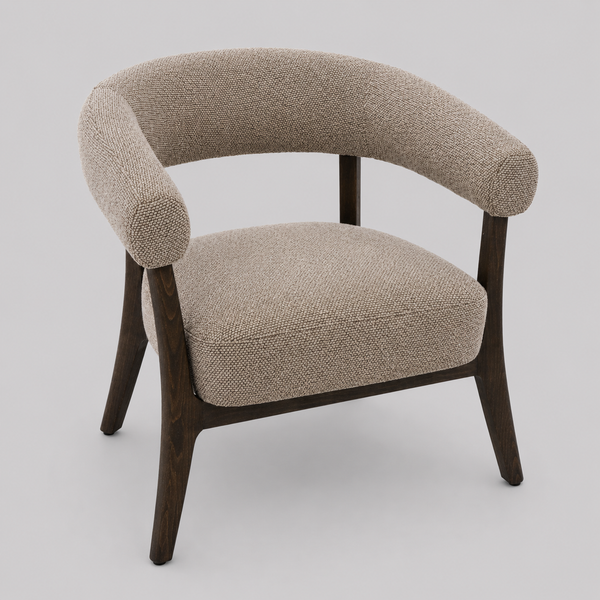 Umberridge Mid-Century Modern Accent Chair with Textured Two-Tone Upholstery And Walnut Finish Wood Frame