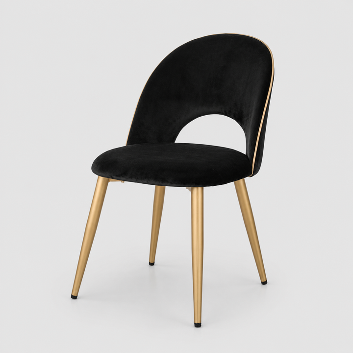 Meadowick Dining Chairs Set of 2 – Contemporary Velvet Upholstered Chairs with Golden Legs
