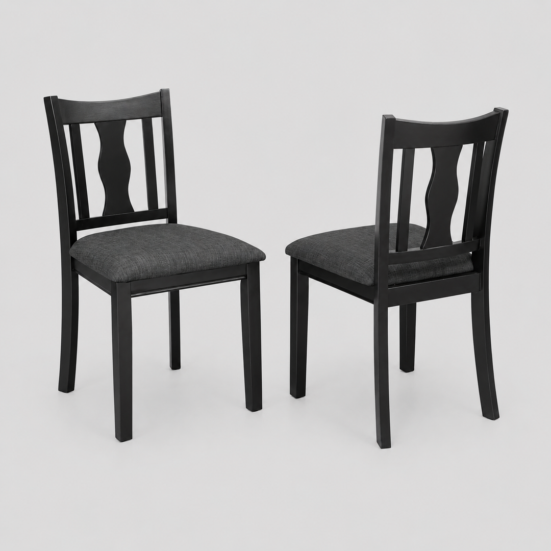 Queensford Dining Chairs Set of 2 – Timeless Slat Back Chairs with Upholstered Foam Seats
