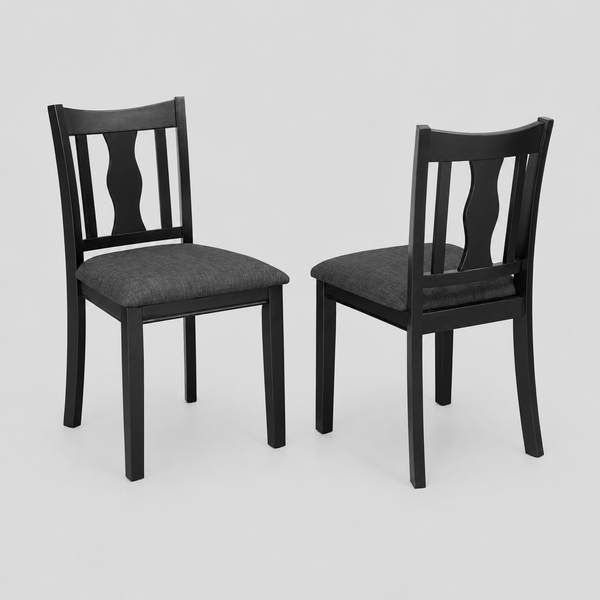 Queensford Dining Chairs Set of 2 – Timeless Slat Back Chairs with Upholstered Foam Seats
