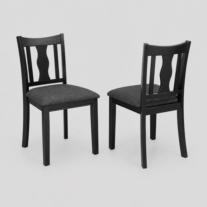 Queensford Dining Chairs Set of 2 – Timeless Slat Back Chairs with Upholstered Foam Seats
