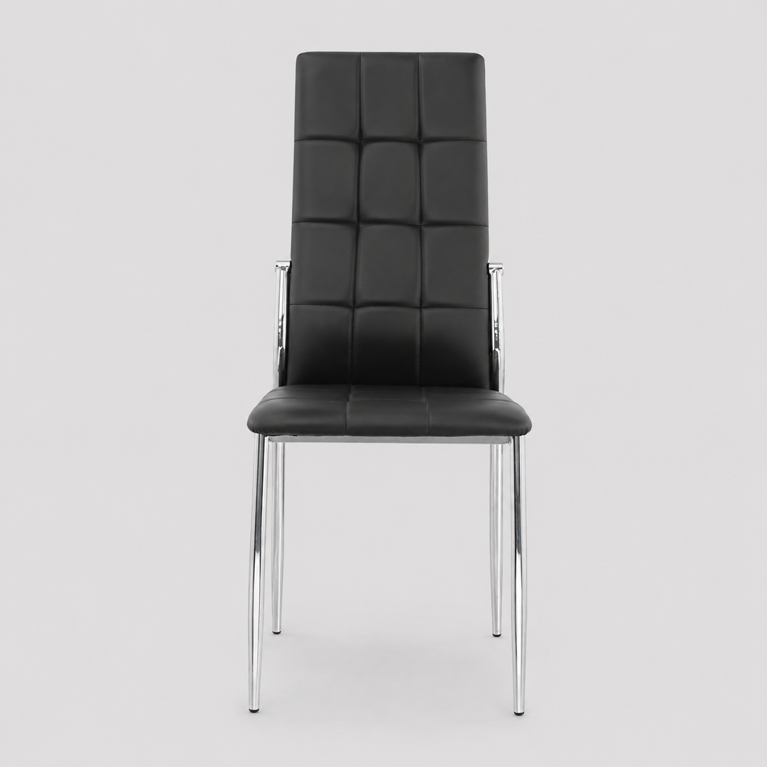 Redmont Contemporary Dining Chairs Set of 4 – Upholstered Armless Chairs with Chrome Finished Splayed Legs