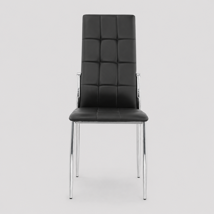 Redmont Contemporary Dining Chairs Set of 4 – Upholstered Armless Chairs with Chrome Finished Splayed Legs