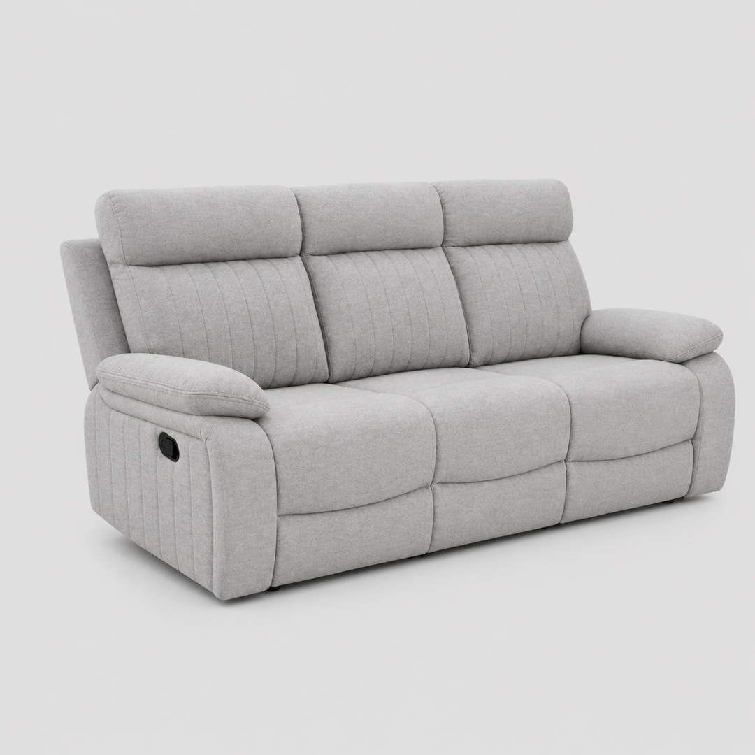 Lakehurst Recliner Sofa with Drop-Down Tray and Built-In Cup Holders – Premium Classic Comfort Reclining Seating for Living Room, Family Room &amp; Entertainment Areas