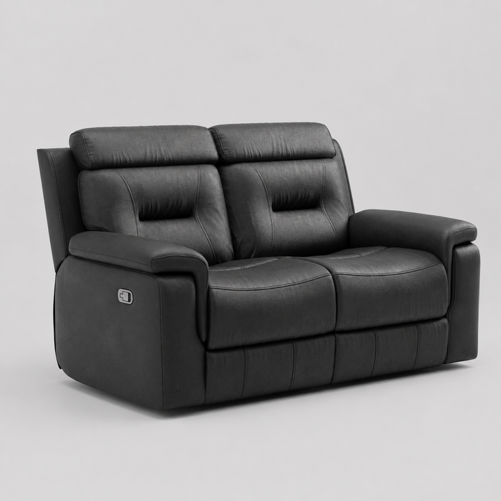 Norwood Midnight Black Recliner Loveseat – Premium Leather Upholstery, Plush Cushioning, Smooth Reclining Mechanism And Contemporary Comfort Seating for Modern Living Room