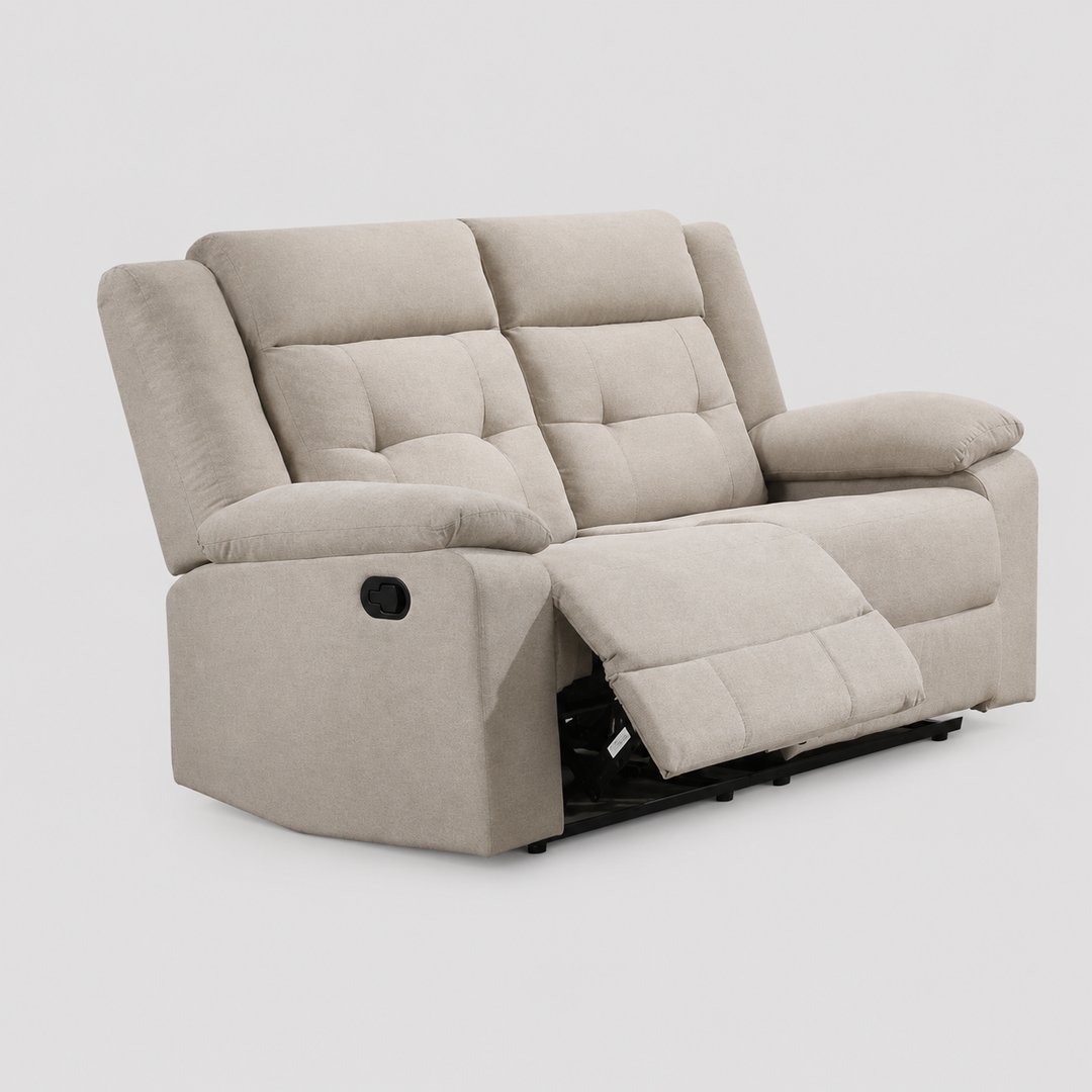 Parkstone Linen Recliner Loveseat – Premium Fabric Comfort Seating with Full Foam Construction, Tufted Details, Smooth Reclining Function, and Timeless Design for Living Room