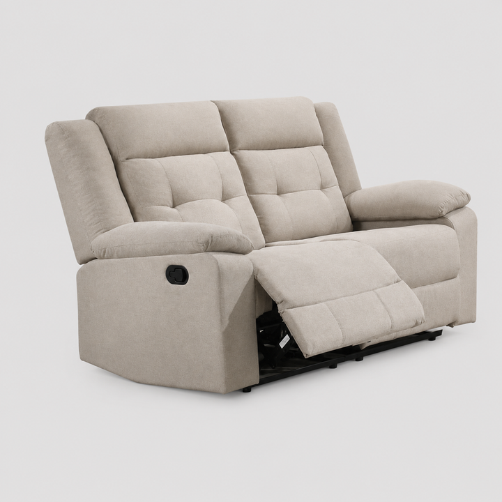 Parkstone Linen Recliner Loveseat – Premium Fabric Comfort Seating with Full Foam Construction, Tufted Details, Smooth Reclining Function, and Timeless Design for Living Room