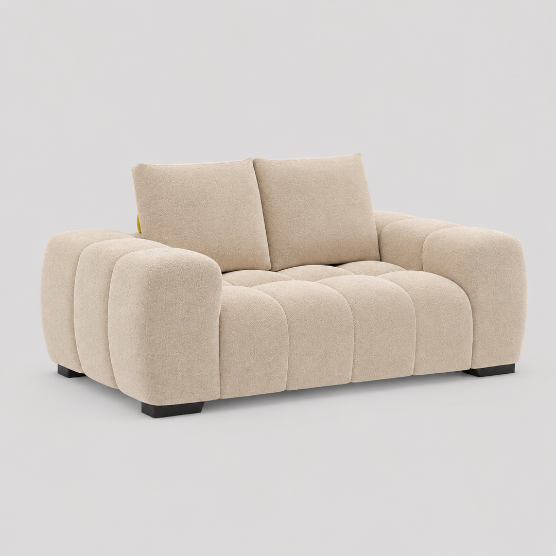 Stonebrook Beige Love Seat – Premium Polyester Upholstery with Plush Cushioning, Deep Seating And Contemporary Design for Modern Living Room