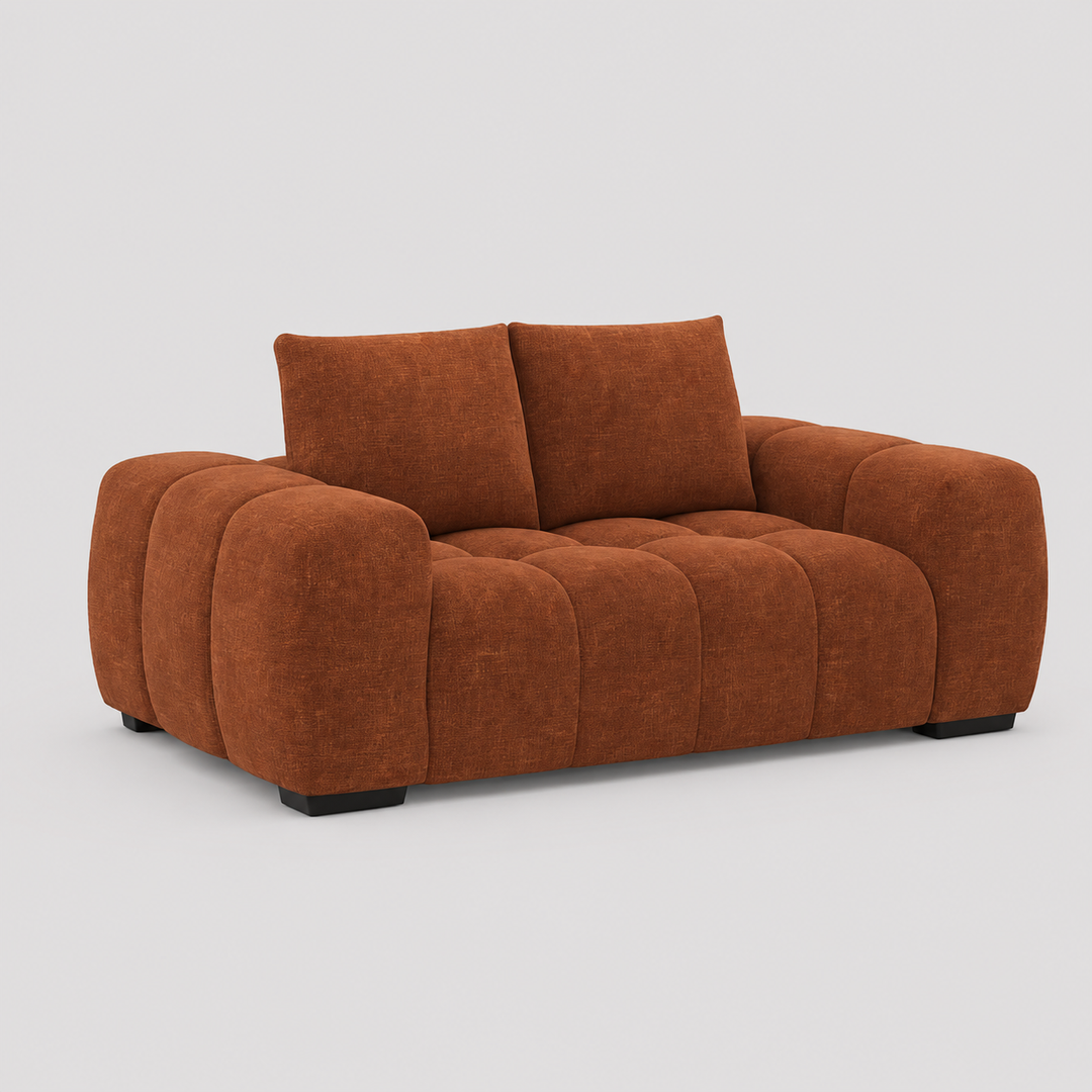 Stonebrook Rust Love Seat – Premium Polyester Upholstery with Plush Cushioning, Deep Seating And Contemporary Design for Modern Living Room