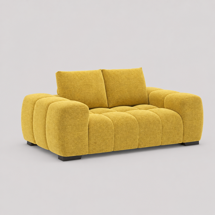 Stonebrook Yellow Love Seat – Premium Polyester Upholstery with Plush Cushioning, Deep Seating And Contemporary Design for Modern Living Room