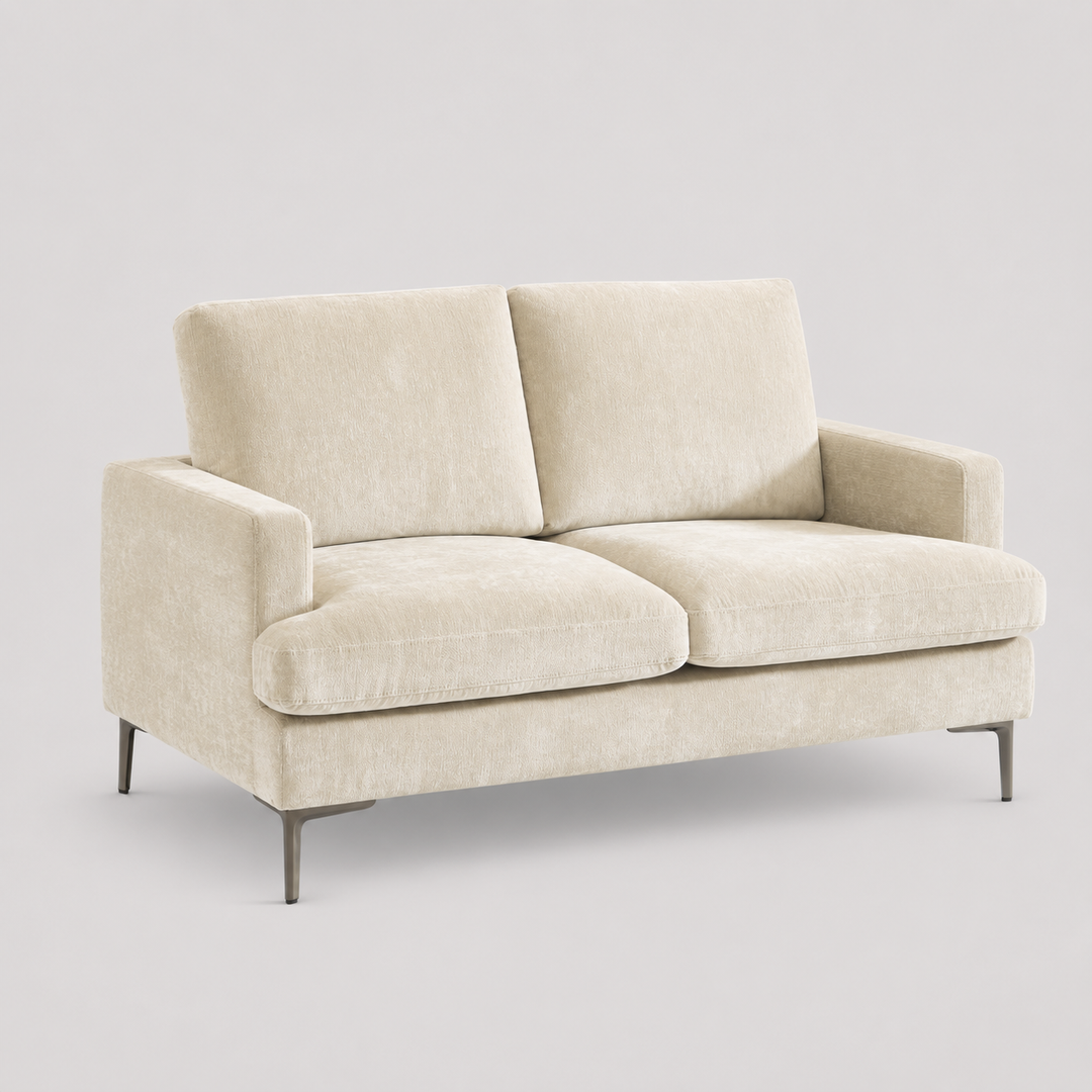 Yorkshire Beige Two Seater Sofa – Premium Textured Upholstery with Plush Cushioning, Pocket Spring Support And Contemporary Design for Modern Living Room