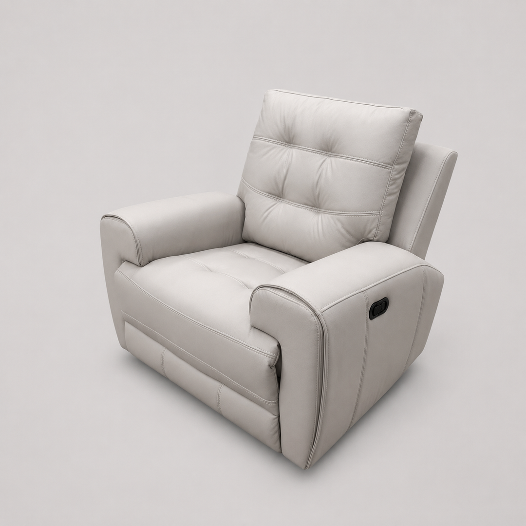 Orbis Power Recliner – Premium  Beige Cognac Aire-Leather Fabric Upholstery with HD Foam Seating, Power Reclining Mechanism and Modern Comfort Features for Living Spaces