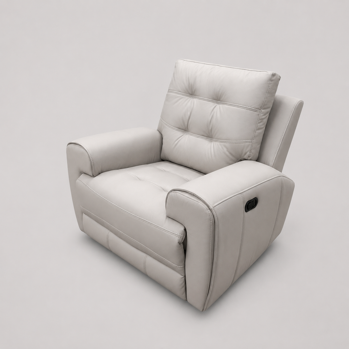 Orbis Power Recliner – Premium  Beige Cognac Aire-Leather Fabric Upholstery with HD Foam Seating, Power Reclining Mechanism and Modern Comfort Features for Living Spaces