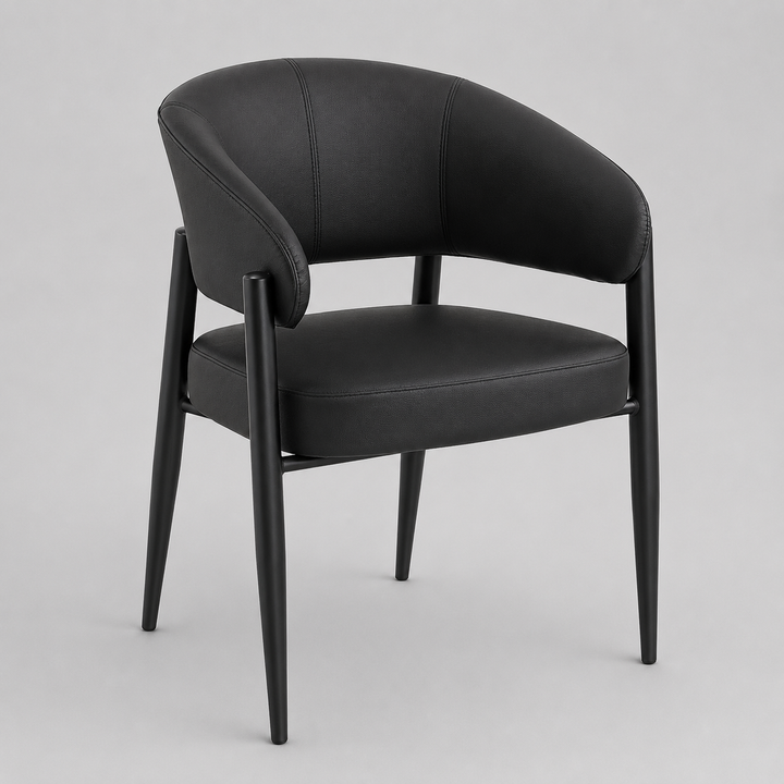 Zenora Upholstered Dining Chairs (Set of 2) – Modern Faux Leather Dining And Lounge Chairs with Matte Black Metal Legs