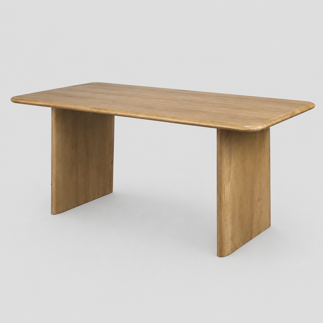 Sorento Solid Mango Wood Dining Table with Panel Legs | Modern Rectangular Contemporary Design