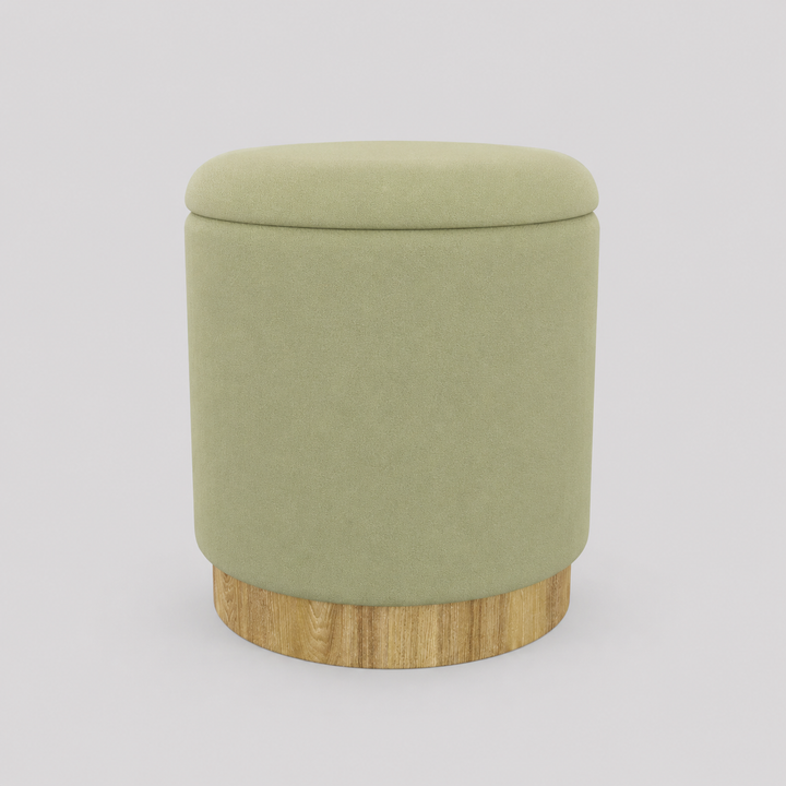 Kayla Fabric Upholstered Accent Ottoman With Storage - Sage | Sleek, Stylish, Durable & Storage Solution