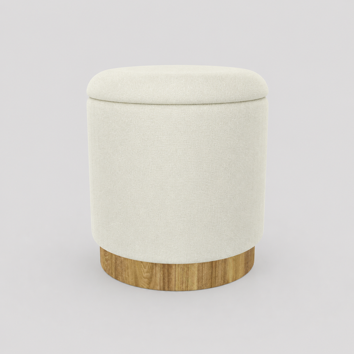 Kayla Fabric Upholstered Accent Ottoman With Storage - White | Sleek, Stylish, Durable & Storage Solution
