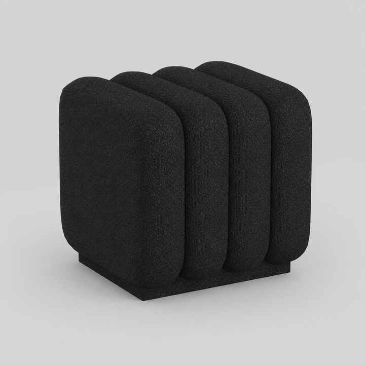 Jenna Fabric Upholstered Square Accent Ottoman - Black | Timeless, Stylish & Durable
